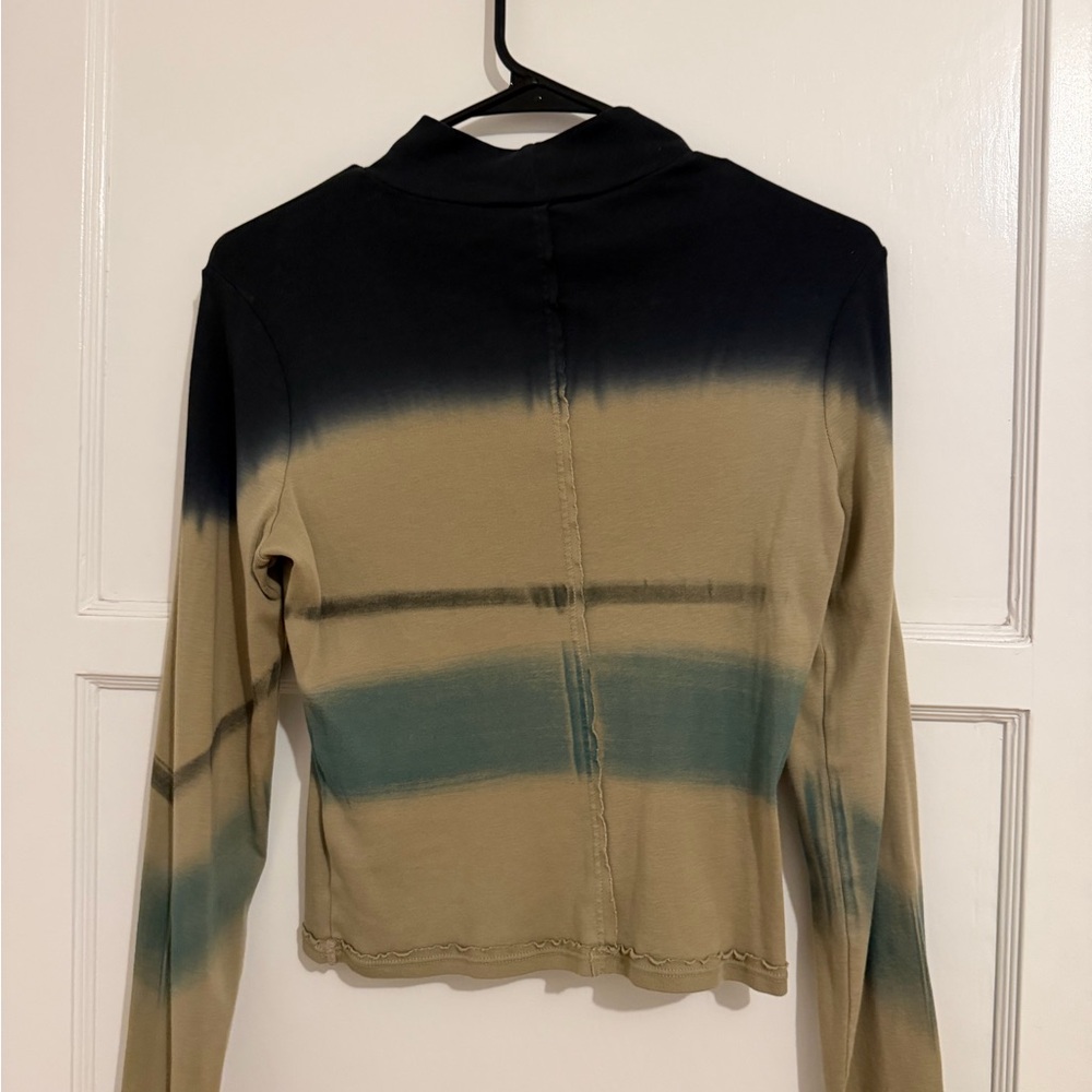 Eckhaus Latta Olive & Navy Tie-Dye Long Sleeve Top - Picture 4 of 5